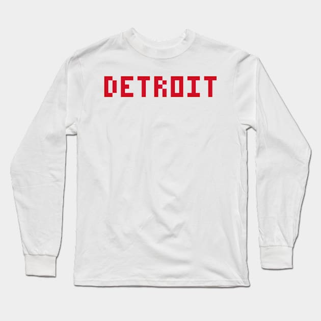 Pixel Hockey City Detroit 2017 Long Sleeve T-Shirt by gkillerb